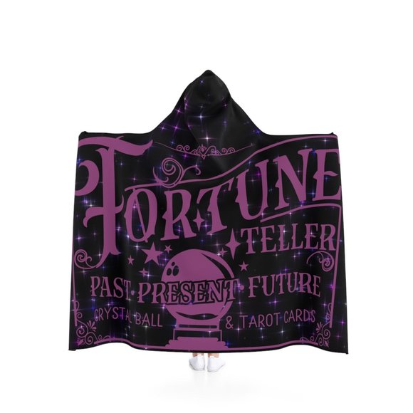 DISCO LEMONADE Fortune Teller Starry Night Psychedelic Hooded Blanket, rave, UV - Picture 1 of 3